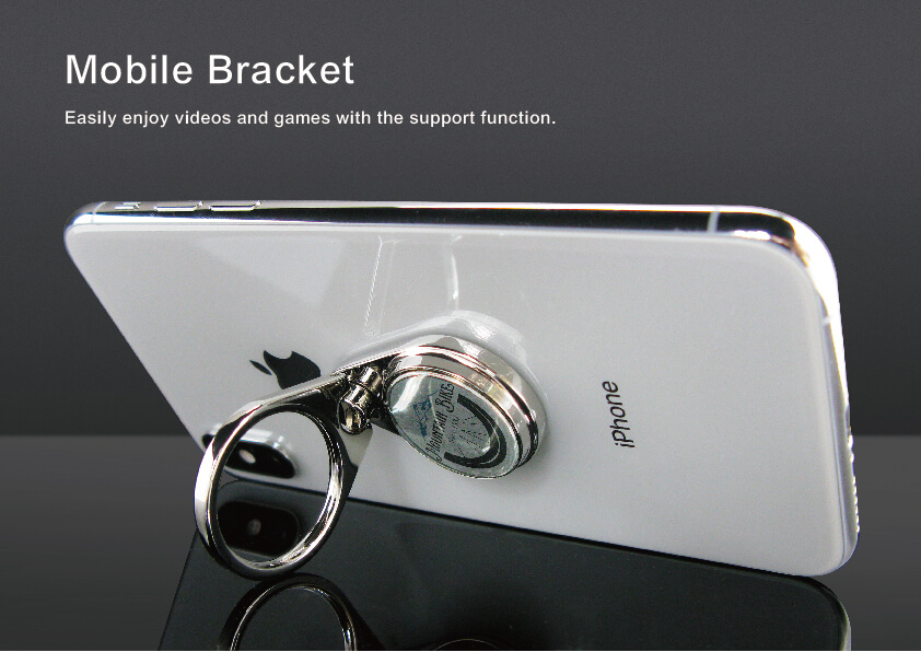 Mobile Bracket of Zamac Finger Ring Stand with Coin
