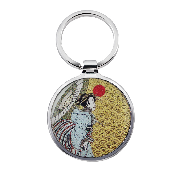 Metal Keychain with Japanese traditional painting