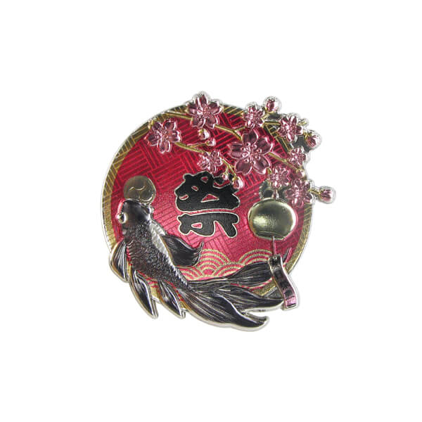 Glitter Japanese Style Cherry Blossoms Pin Badge