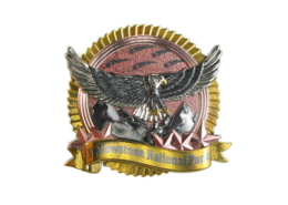 Round 3D American Style Metal Pin Badge