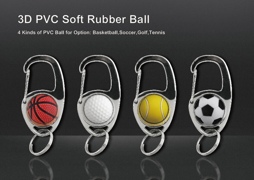 Oval-Shaped Key Hanger can be combined with 3D PVC soft rubber ball.