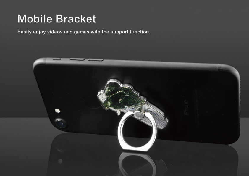Jadeite Cabbage Design Metal Mobile Ring Holder