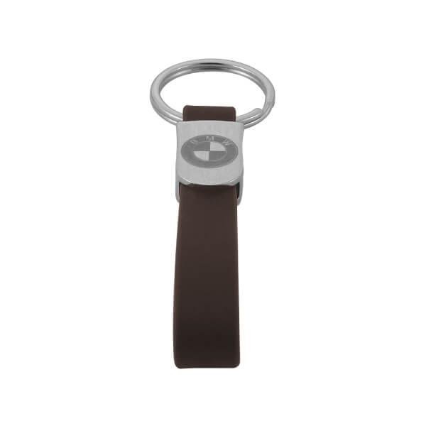 Customized Engraved Logo Leather Keychain is made of zinc alloy and high quality leather