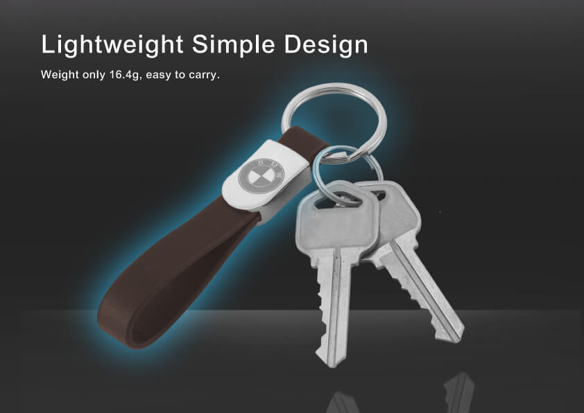 Customized Engraved Logo Leather Keychain is loght and convenient.