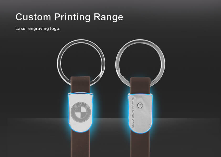 Custom printing range of Customized Engraved Logo Leather Keychain