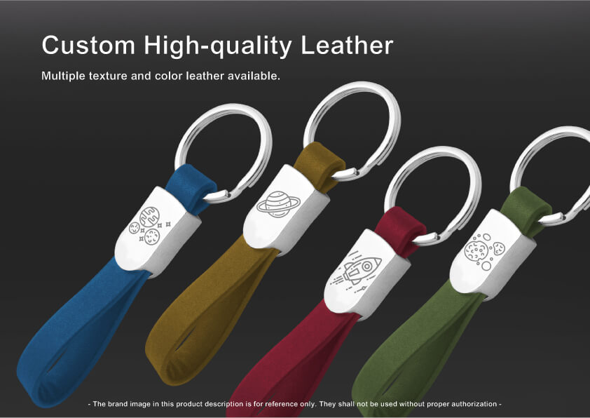 The leather of Customized Engraved Logo Leather Keychain can be customized