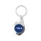 The front side of Metal Coin Holder Keychain with Antimicrobial Door Opener