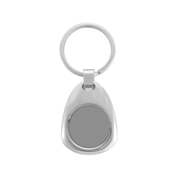 The back side of Personalized Bell Shape Coin Holder Keychain