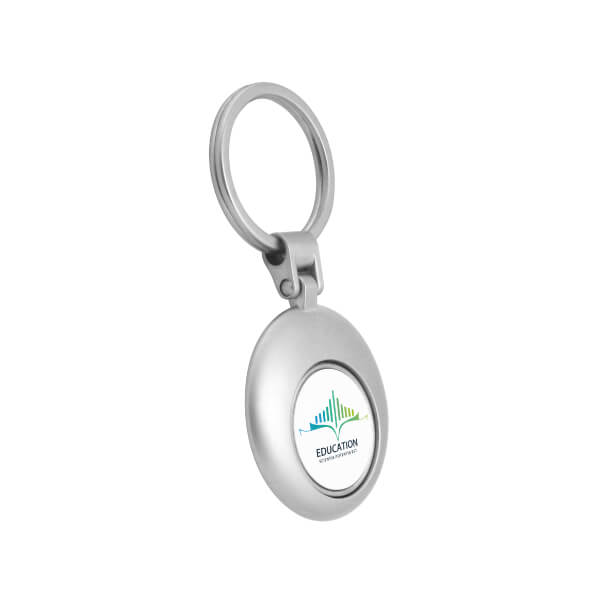 Round Shape Magnetic Coin Keyring is made of zinc alloy and shiny