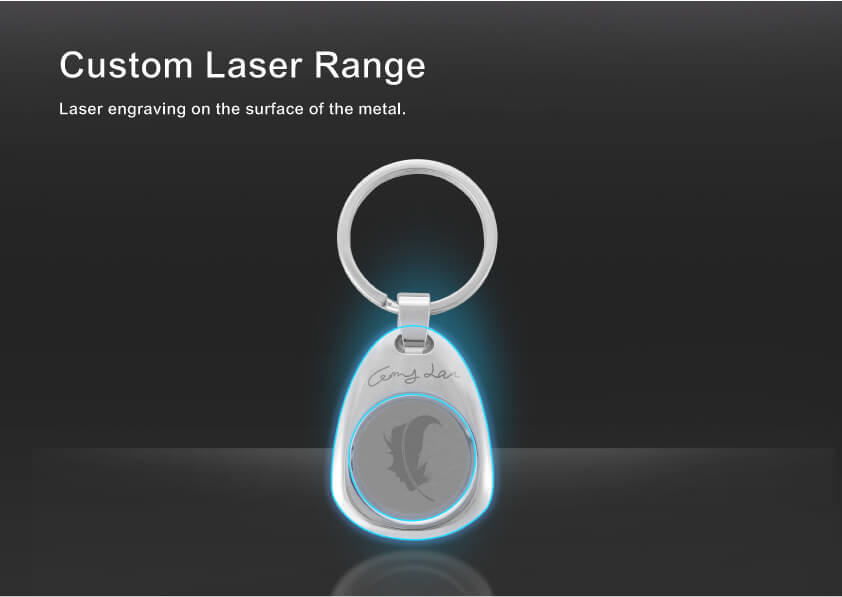 The custom laser range of Personalized Bell Shape Coin Holder