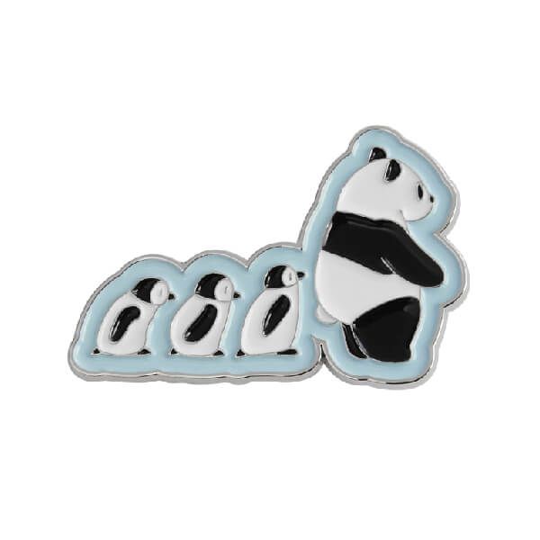 Panda Peekaboo Series Enamel Animal Metal Pin Badge - Penguin Style