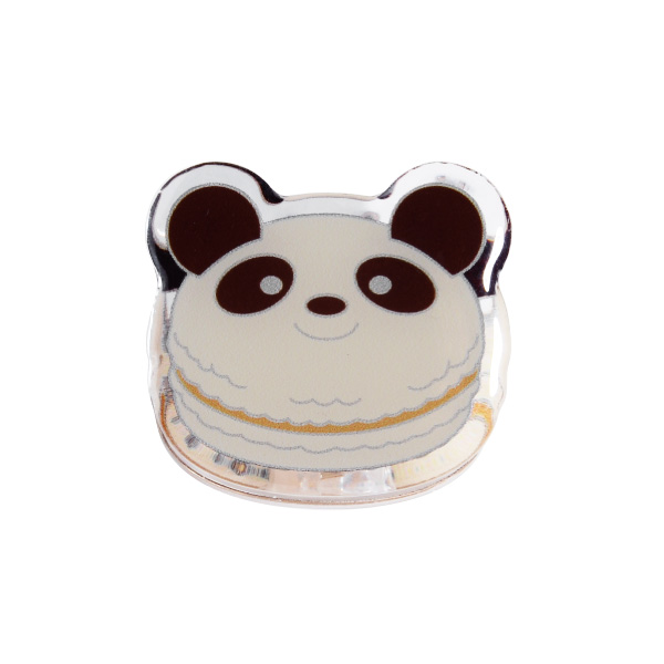 The pattern of the acrylic clip which is a cute panda cake