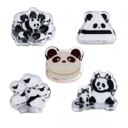 Five different types of panda acrylic clips