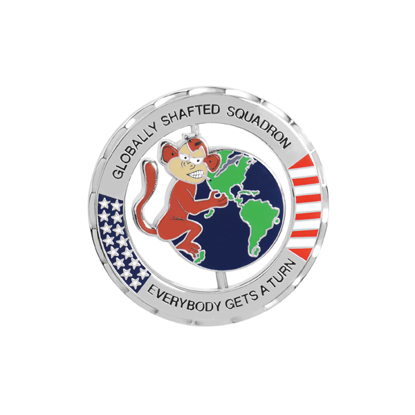 The front side of Custom Metal Spinner Challenge Coin
