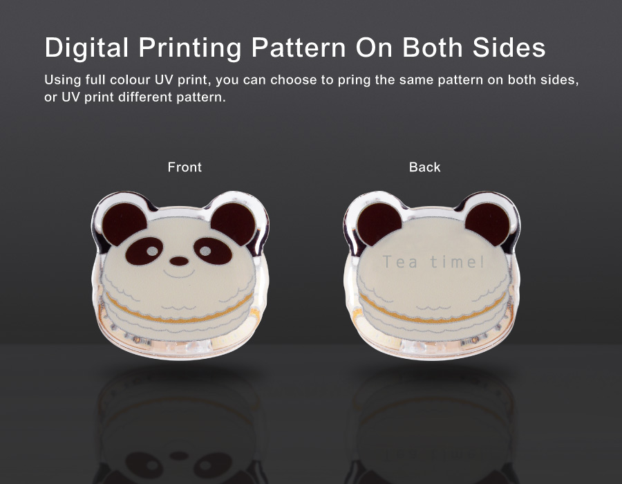 Digital Printing Pattern On Both Sides. Using full colour UV print, you can choose to pring the same pattern on both sides, or UV print different pattern.