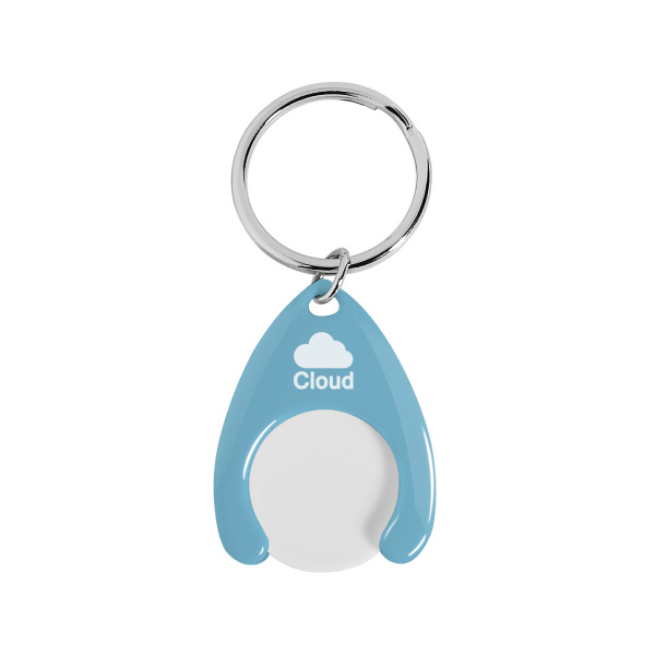 The front side of Colorful Plastic Coin Keychain