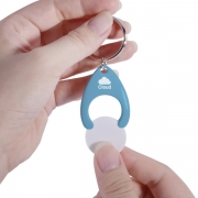It is easy to take out the coin from Colorful Plastic Coin Keychain