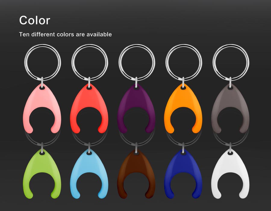 Ten colors of colorful Plastic Coin Keychain is available.