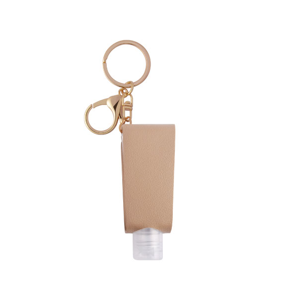 The back side of Travel Bottle With High Class Keychain
