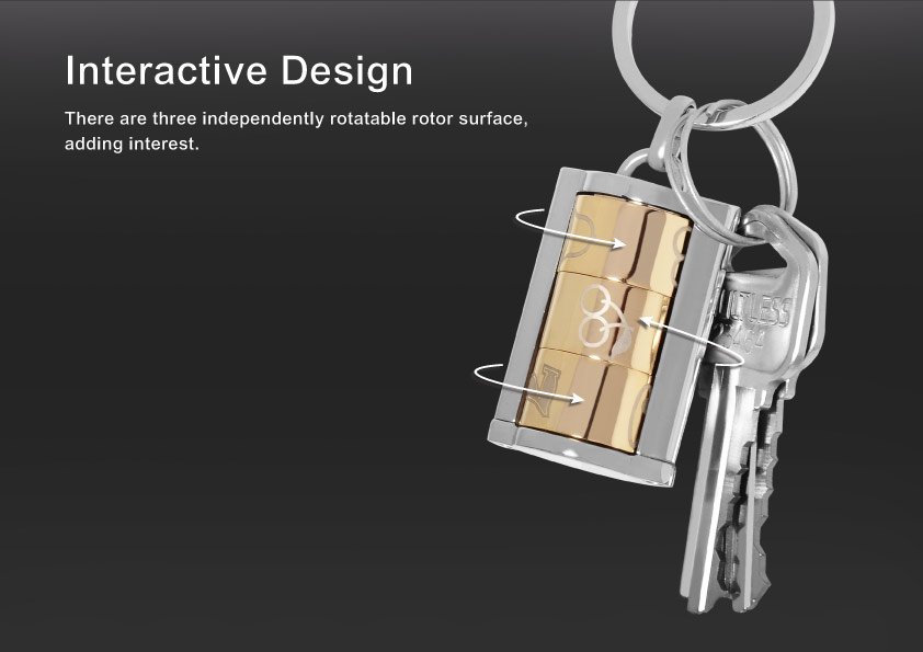 Interactive design of Slot Machine Style Movable Keychain