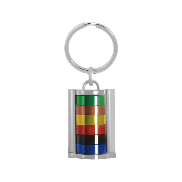 The logo can be customized on Colorful Slot Machine Advertisement Keychain.