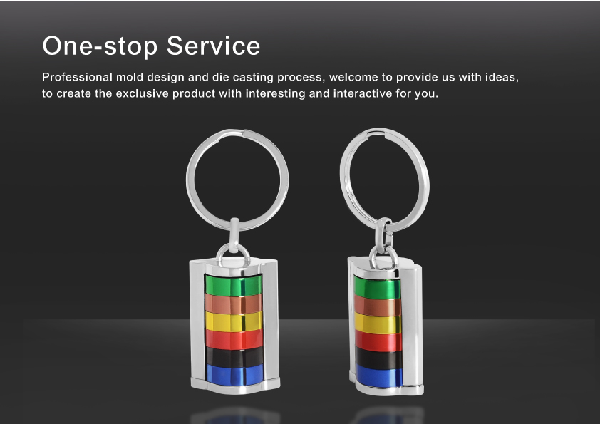 One stop service on Colorful Slot Machine Advertisement Keychain