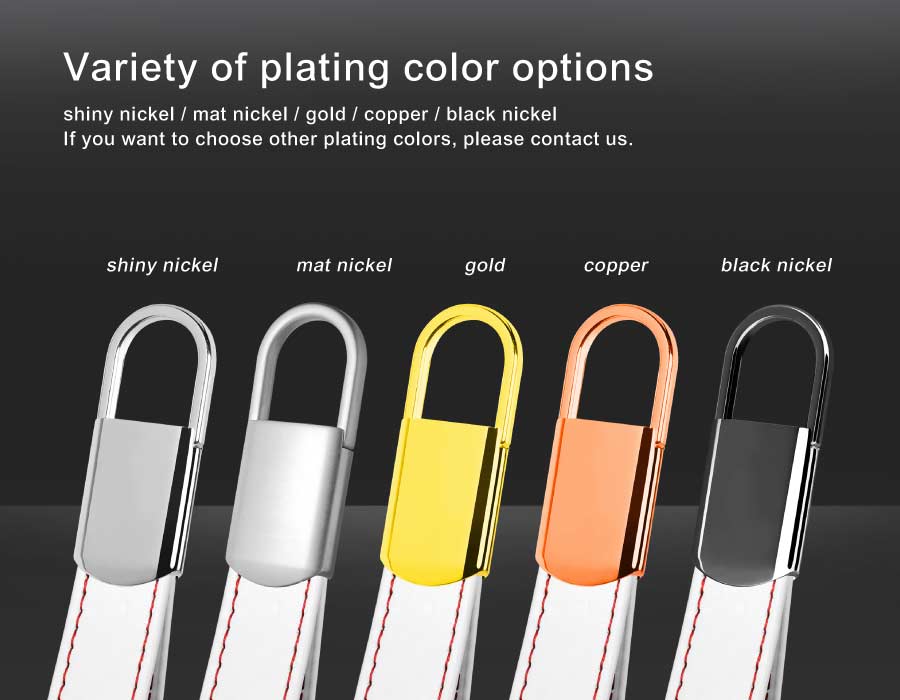 Various plating color options of Leather Keychain With Metal Ring