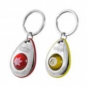 Red and Yellow Customized Keychain With Colorful Plastic Ball