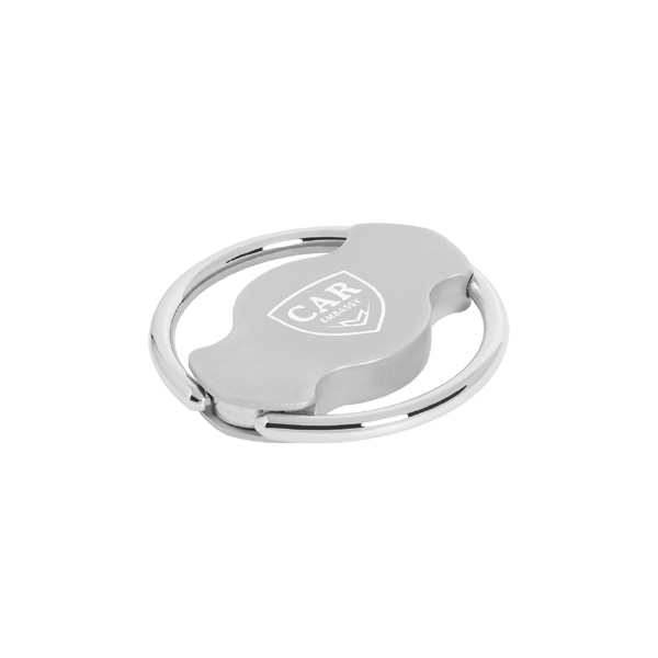 Customize your logo in the middle of Laser Engraved Steering Wheel Keyring.