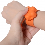 Just squeeze Portable Hand Sanitizer Wristband and the gel or liquid will flow out.