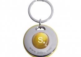 The front side of Round Shape Keychain With Plastic Ball