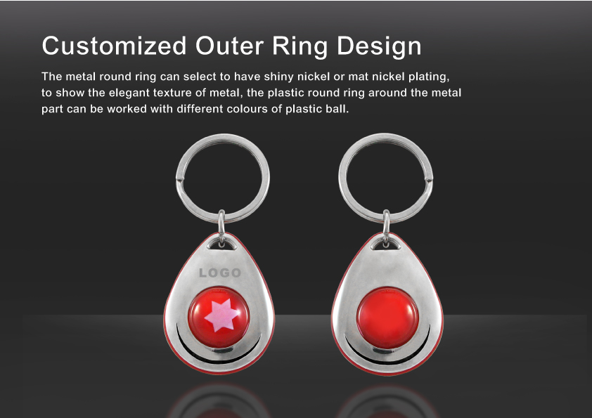 The metal ring part Of Customized Keychain With Colorful Plastic Ball can be customized