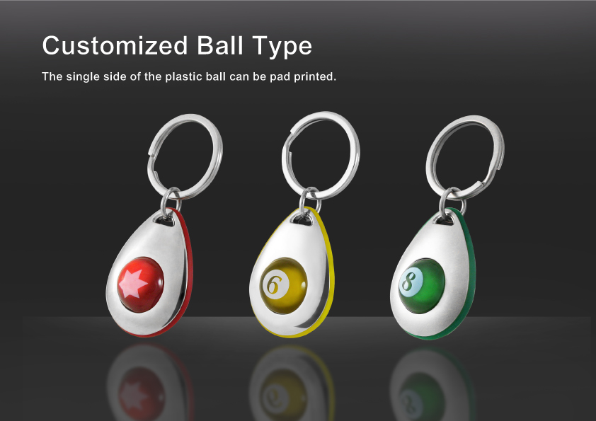 The ball of The Description Of Customized Keychain With Colorful Plastic Ball