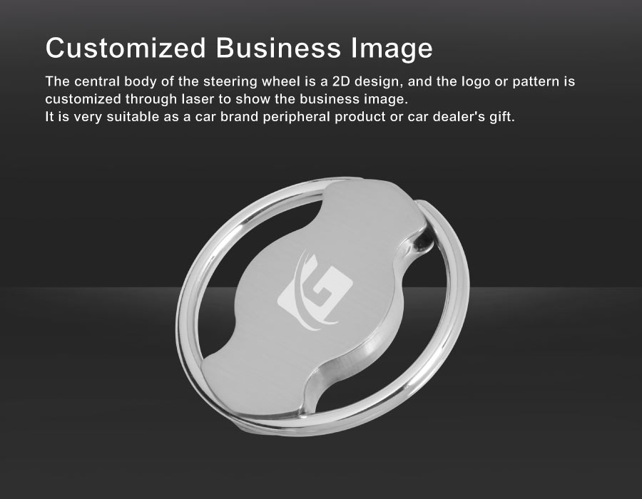 Customized business image of Laser Engraved Steer Wheel Keyring