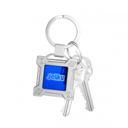 3D Metal Frame Square Custom Keyring with two keys