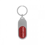 You can put your brand slogan on Capsule Shaped Printing Plaque Keychain