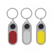 Capsule Shaped Printing Plaque Keychain can be printed with multiple colors.