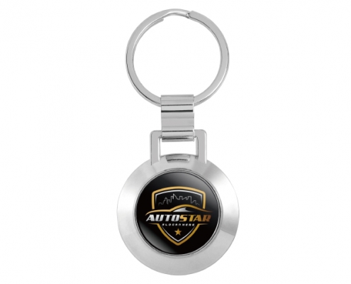 The front side of Round Shape Bottle Opener Keychain