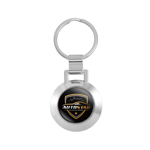 The front side of Round Shape Bottle Opener Keychain