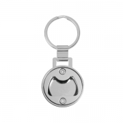 The back side of Round Shape Bottle Opener Keychain is equipped with a bottle opener function.
