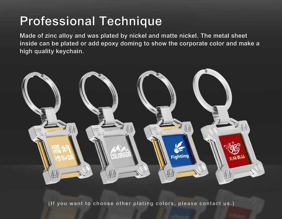 Professional technique was used to create this 3D Metal Frame Square Custom Keyring.