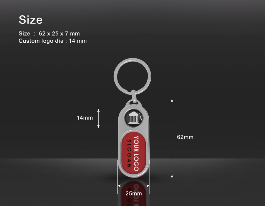 The size of Capsule Shaped Printing Plaque Keychain