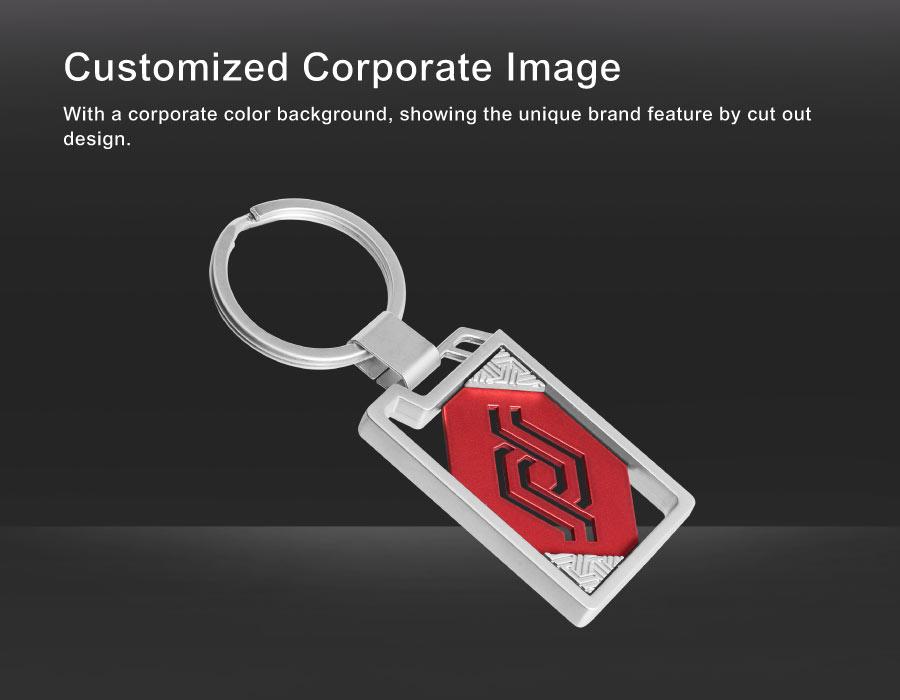 Customized Cut Out Spray Painted Keychain-Customized Corporate Image
