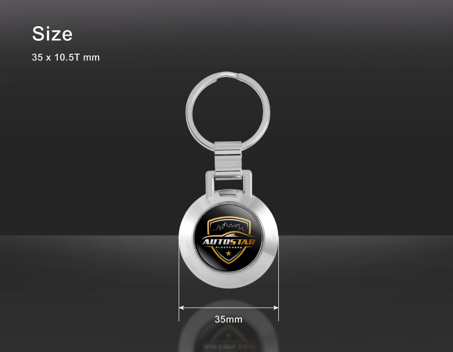 The size of Round Shape Bottle Opener Keychain