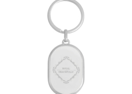 The front side of Capsule Shaped Metal Keychain
