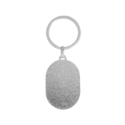 Capsule Shaped Metal Keychain can be sandblasted.