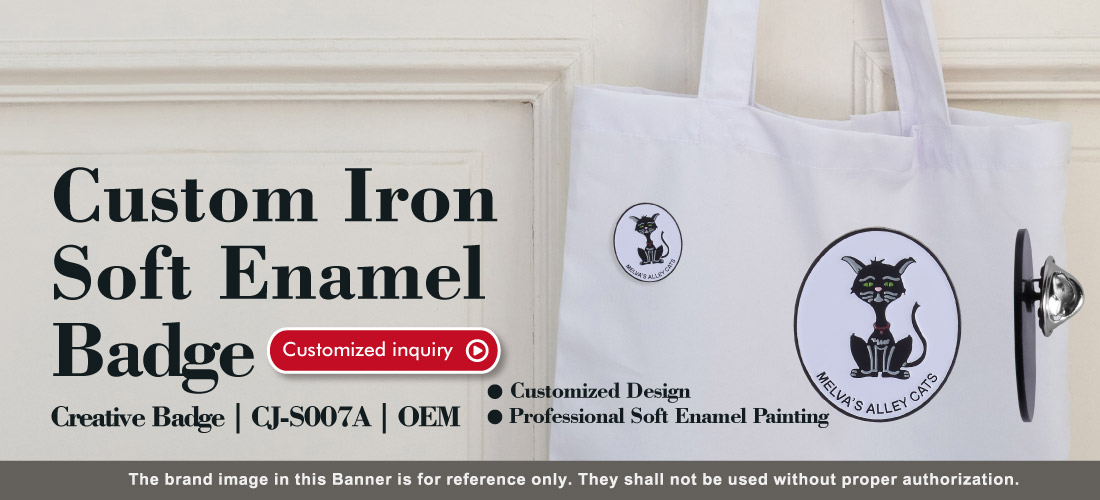 The Banner of Custom Iron Soft Enamel Badge on mobile