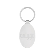 The back side of Oval Shaped Metal Keychain