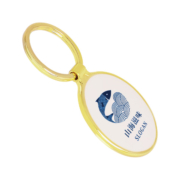 Your logo and slogan can be put on Oval Shaped Zinc Alloy Keyring