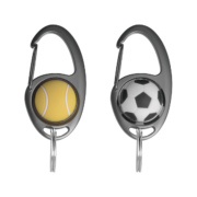 Soccer and tennis on Round Shape Keychain With Hook